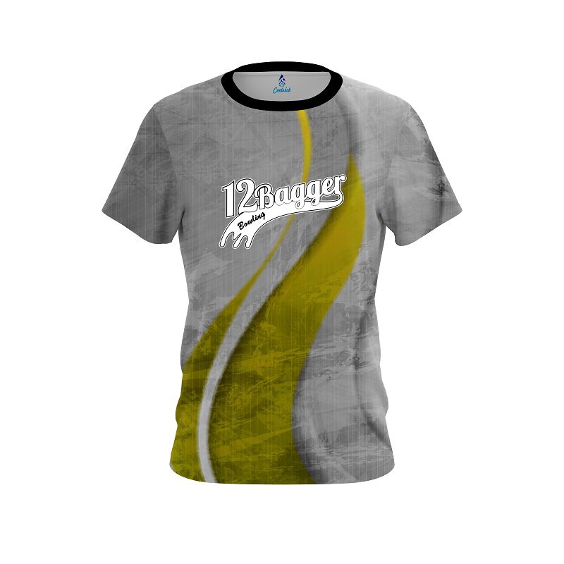 12Bagger Rough Edges Yellow CoolWick Bowling Jersey