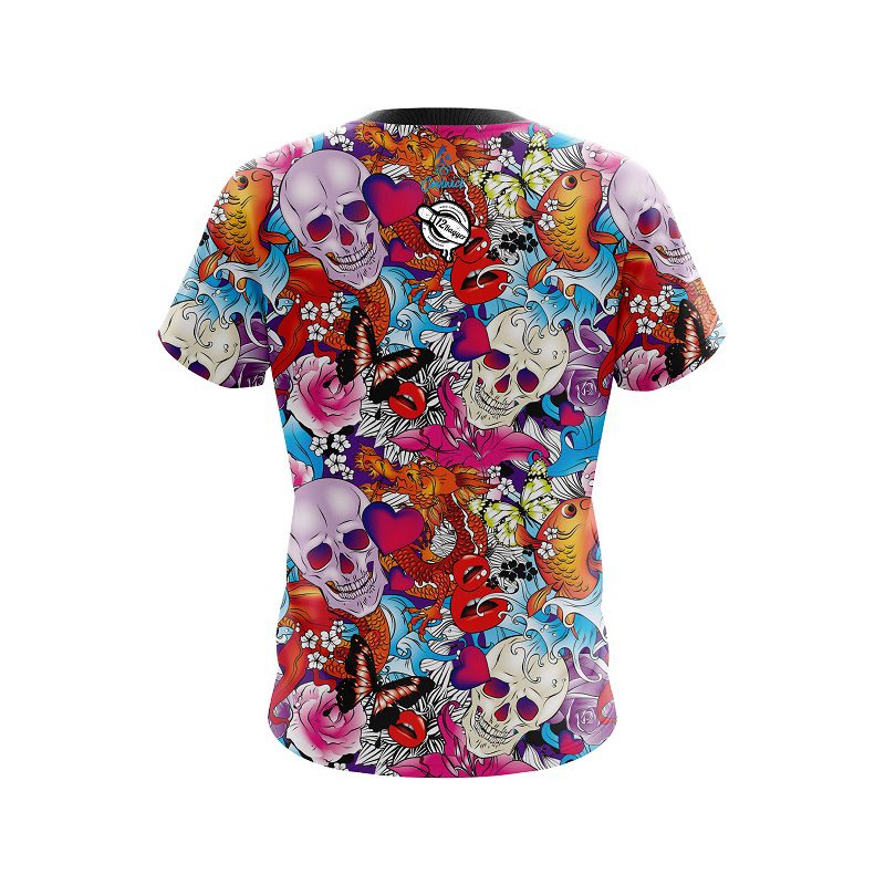 12Bagger Skull Love CoolWick Bowling Jersey - Image 2