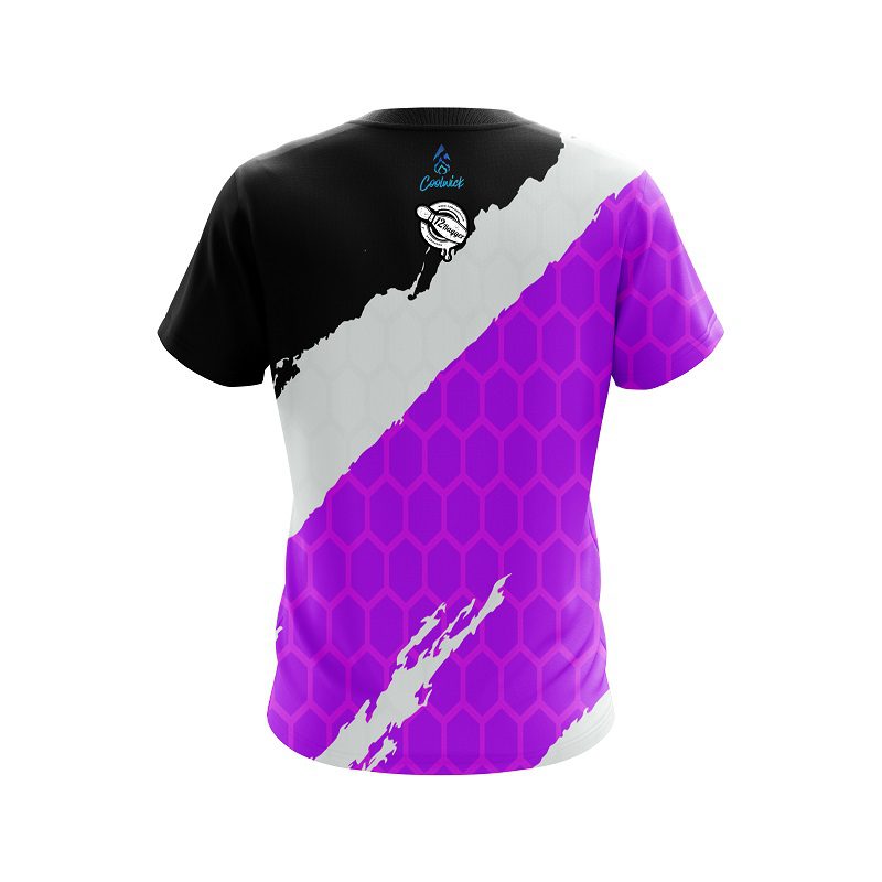 12Bagger Split Power Purple CoolWick Bowling Jersey - Image 2