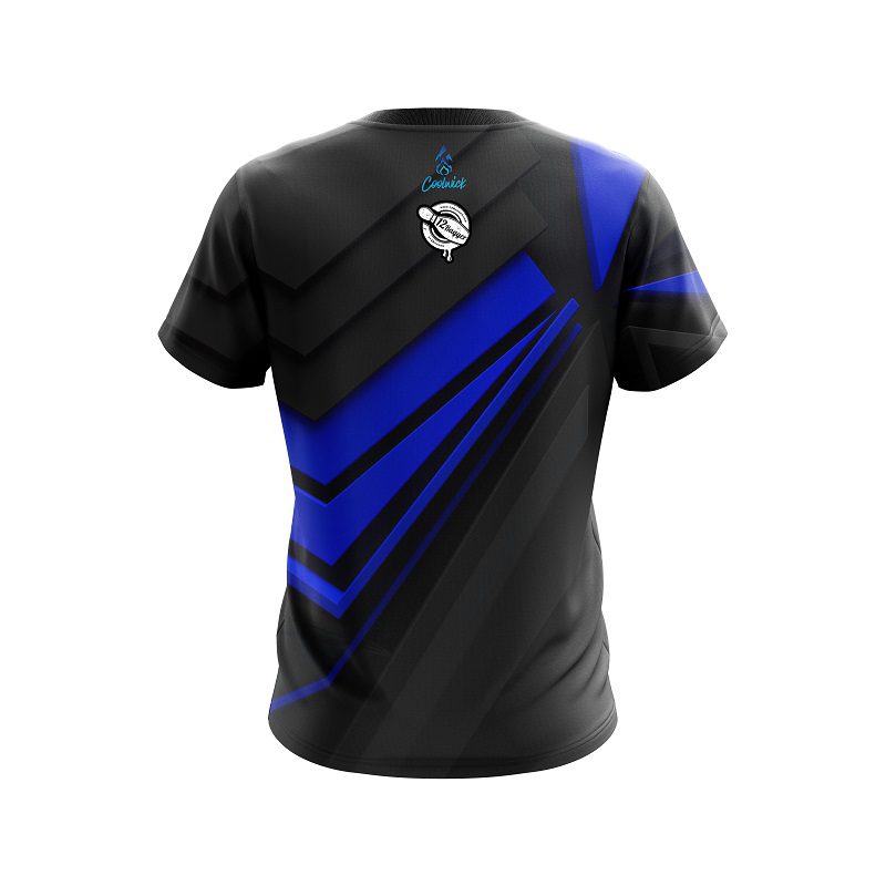 12Bagger Steaming Dynamic Blue CoolWick Bowling Jersey - Image 2
