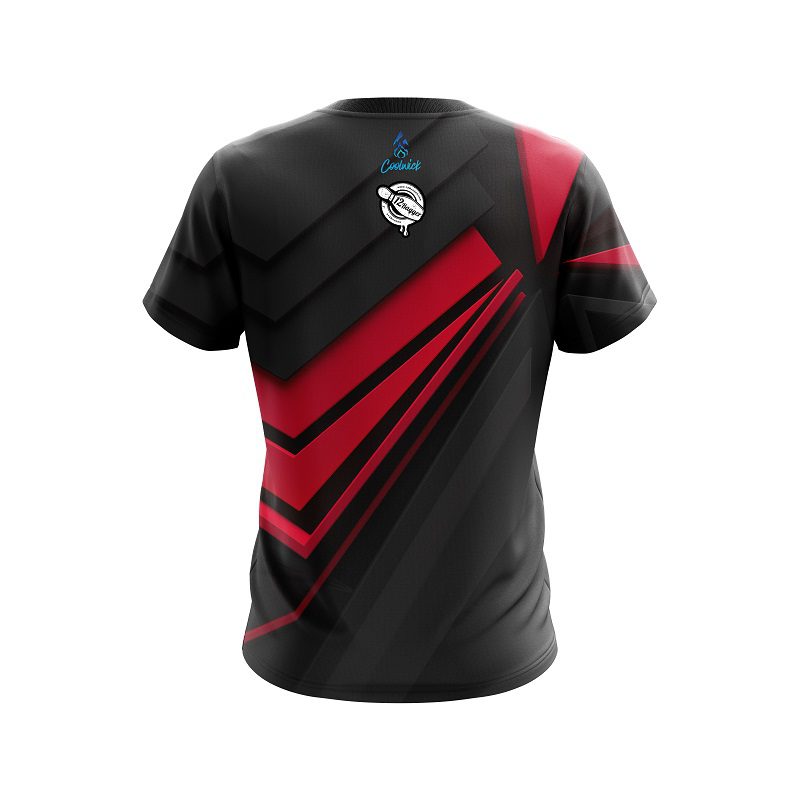 12Bagger Steaming Dynamic Red CoolWick Bowling Jersey - Image 2