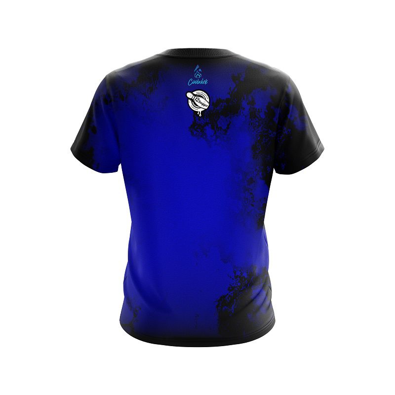 12Bagger Toxic Rugged Smoke Blue CoolWick Bowling Jersey - Image 2