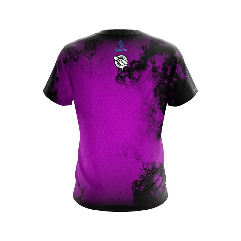 12Bagger Toxic Rugged Smoke Purple CoolWick Bowling Jersey - Image 2