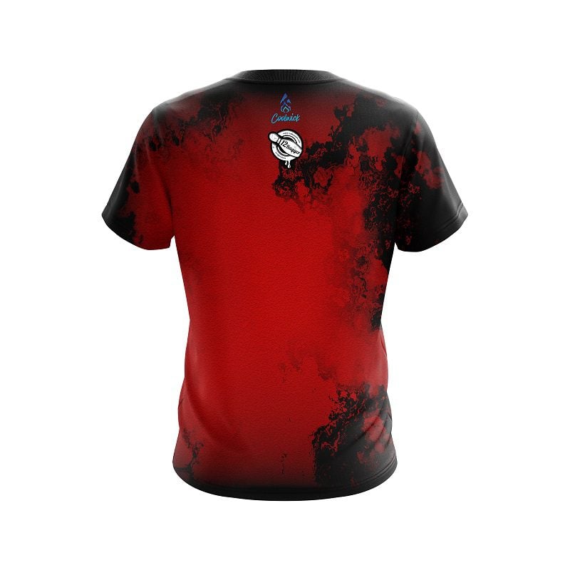12Bagger Toxic Rugged Smoke Red CoolWick Bowling Jersey - Image 2