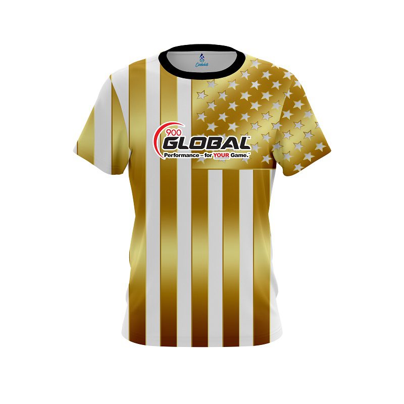 900 Global American Gold Flag CoolWick Bowling Jersey
