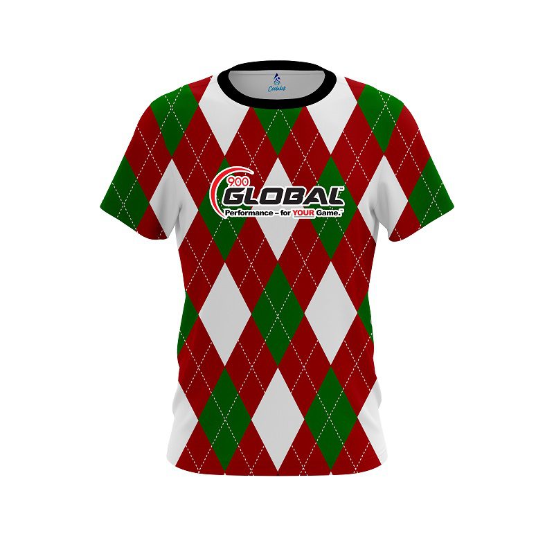 900 Global Argyle Green CoolWick Bowling Jersey