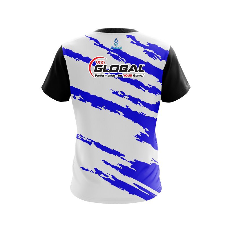 900 Global Athlete Bolt Blue CoolWick Bowling Jersey - Image 2