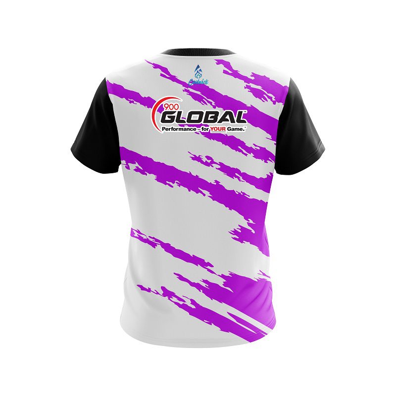 900 Global Athlete Bolt Purple CoolWick Bowling Jersey - Image 2