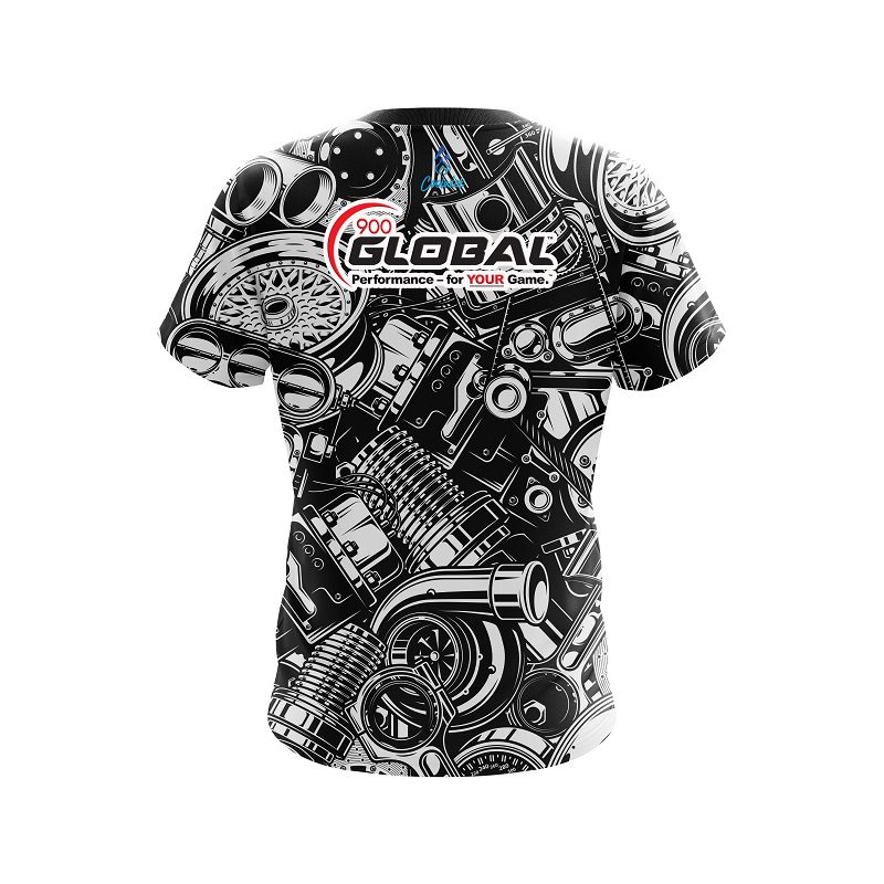 900 Global Auto Parts Explosion CoolWick Bowling Jersey - Image 2