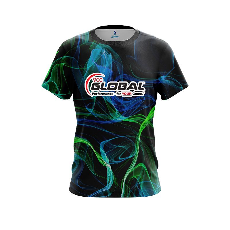 900 Global Blue Green Smoke CoolWick Bowling Jersey