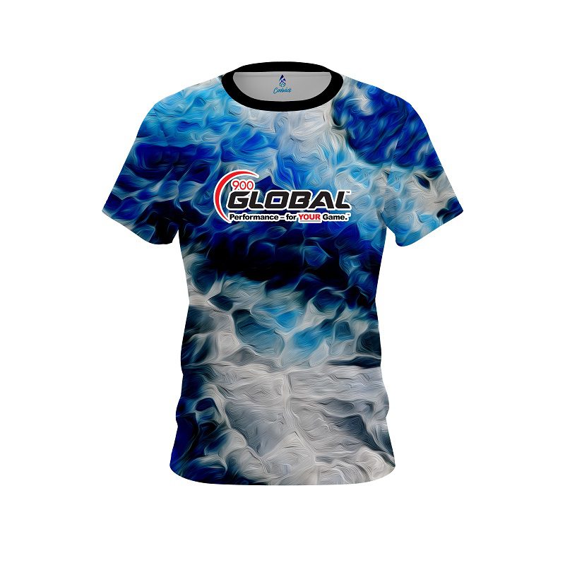 900 Global Blue Marble Onyx CoolWick Bowling Jersey