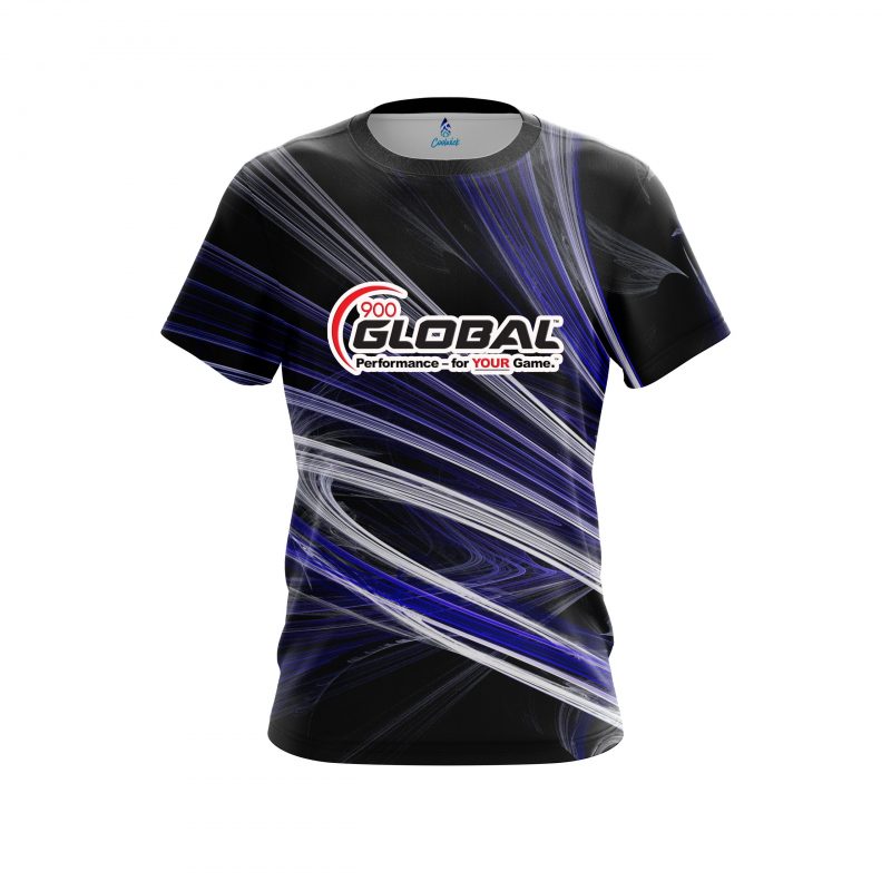 900 Global Blue Motion Swirl CoolWick Bowling Jersey