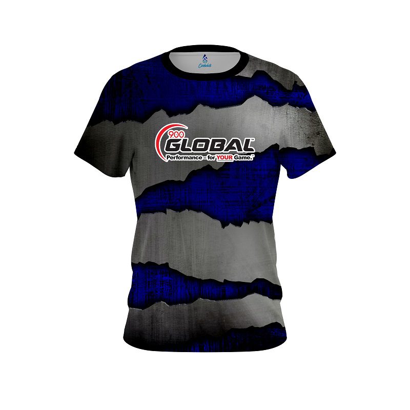 900 Global Blue Rigid Steel CoolWick Bowling Jersey