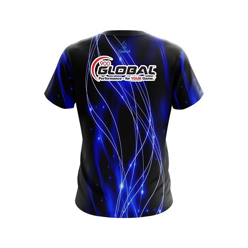 900 Global Blue Spiral Waves CoolWick Bowling Jersey - Image 2