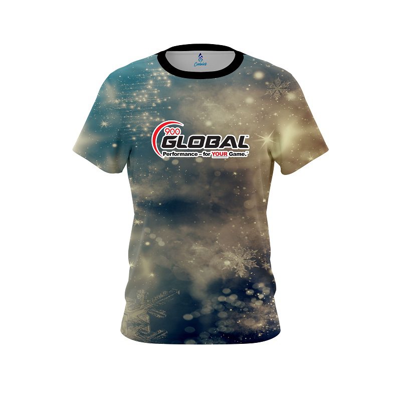900 Global Blurred Snowflakes CoolWick Bowling Jersey