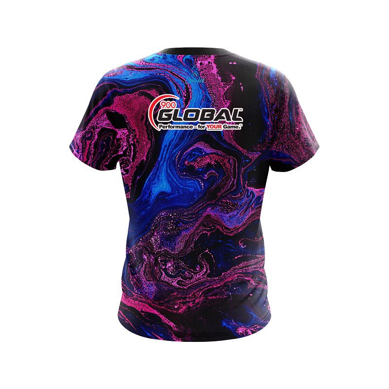 900 Global Cotton Candy Marble CoolWick Bowling Jersey - Image 2