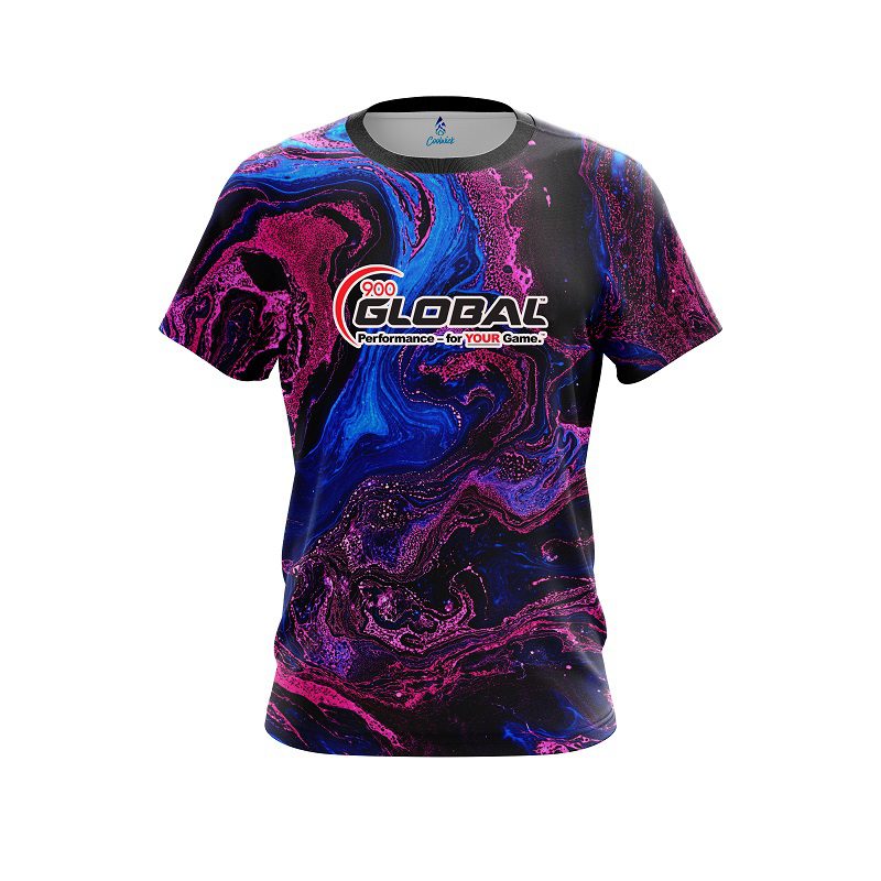 900 Global Cotton Candy Marble CoolWick Bowling Jersey