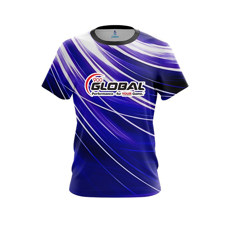 900 Global Deep Blue Stripes CoolWick Bowling Jersey