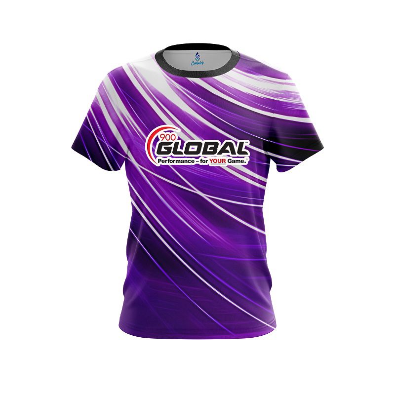 900 Global Deep Purple Stripes CoolWick Bowling Jersey