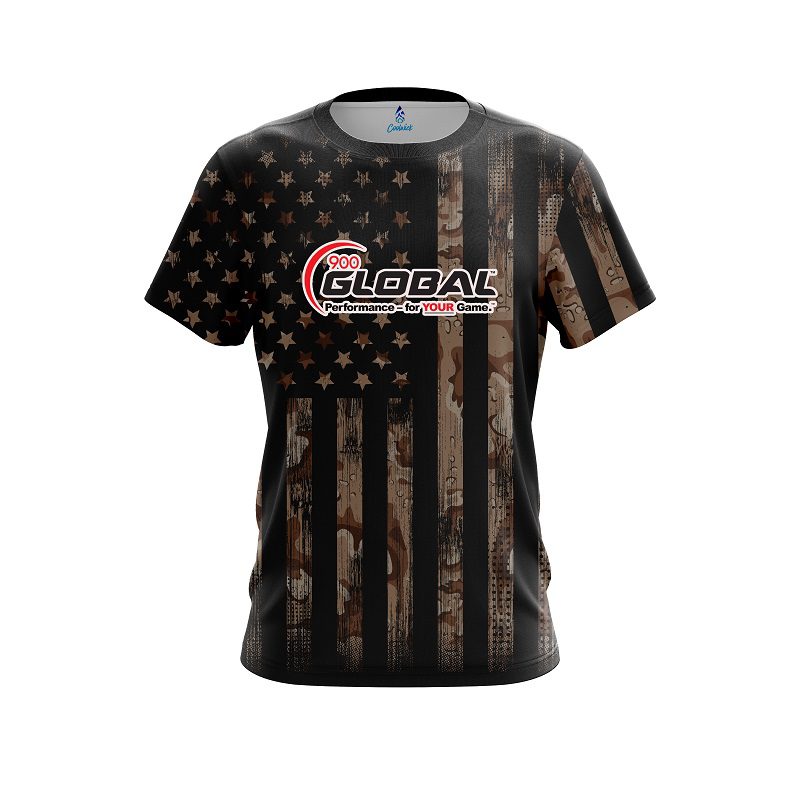 900 Global Desert Camo Flag CoolWick Bowling Jersey