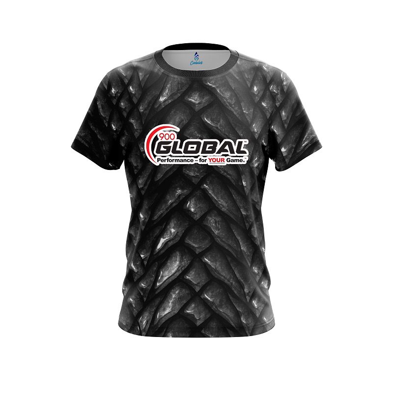 900 Global Black Dragon Scales CoolWick Bowling Jersey
