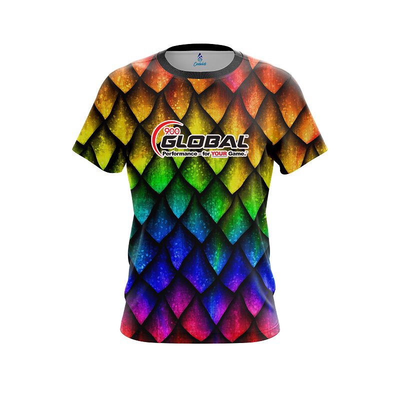 900 Global Colorful Dragon Scales CoolWick Bowling Jersey