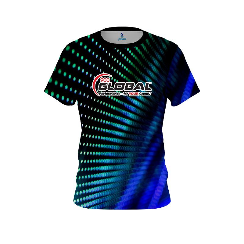 900 Global Electronic Wave Aqua CoolWick Bowling Jersey