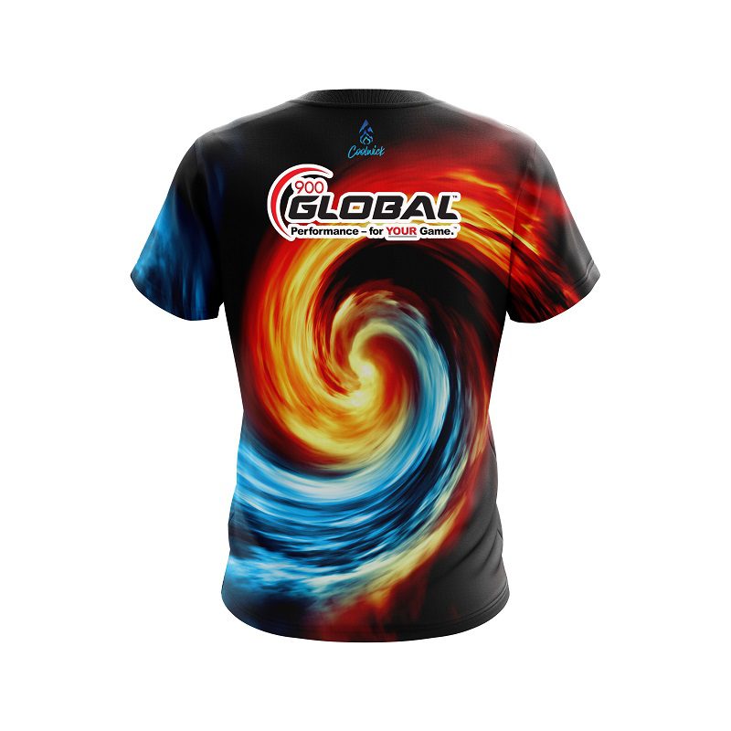 900 Global Fire And Ice Vortex CoolWick Bowling Jersey - Image 2