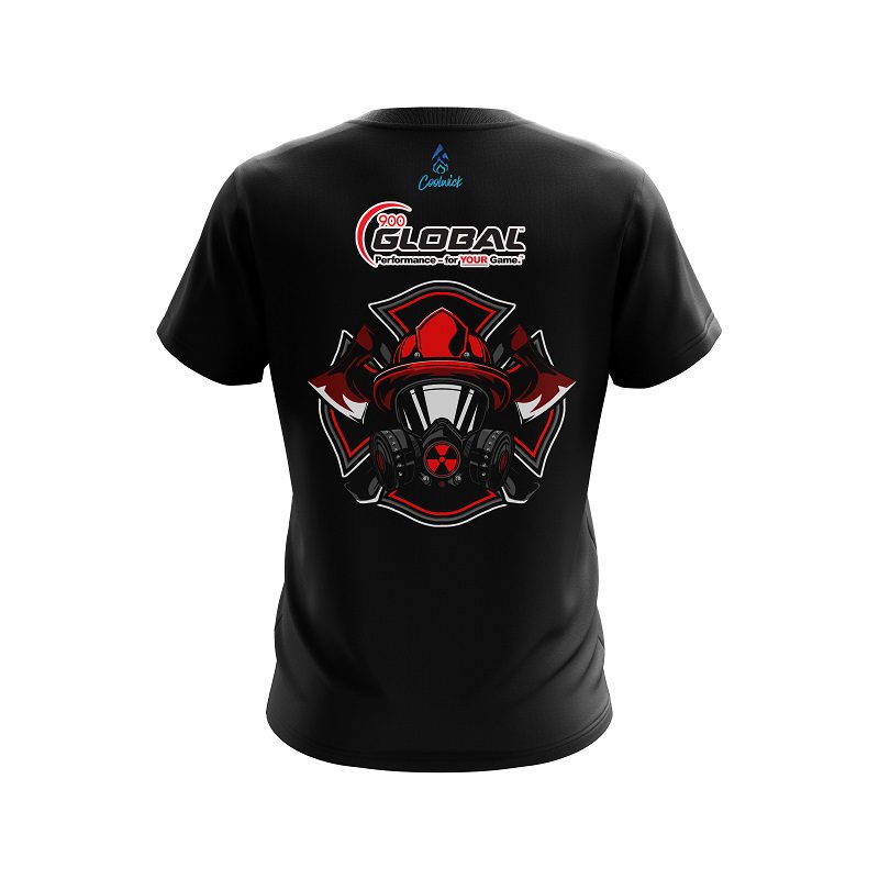 900 Global Firefighter gas Mask CoolWick Bowling Jersey - Image 2