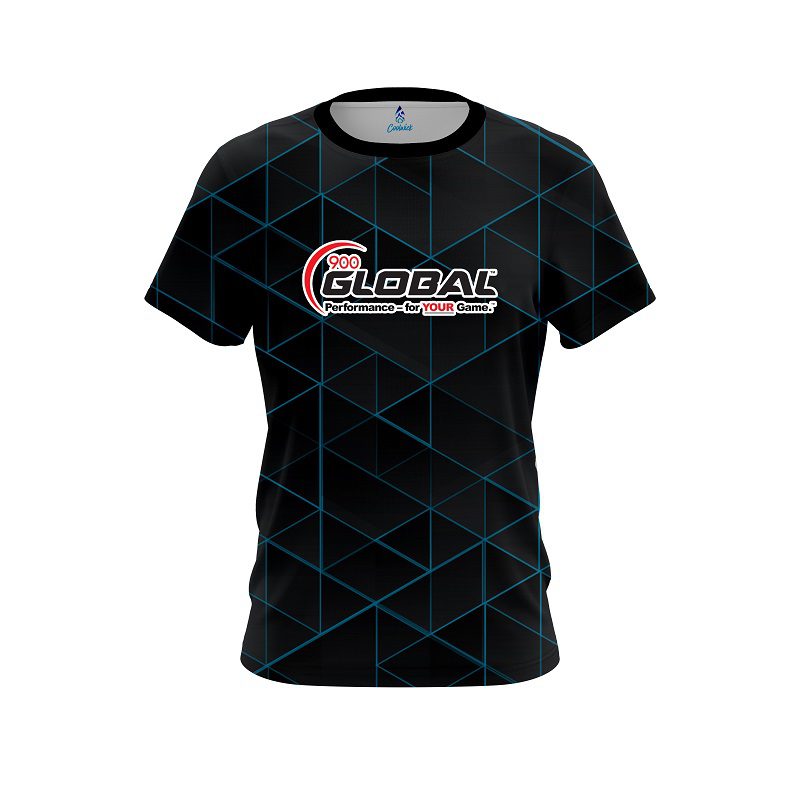 900 Global Geo Light Blue CoolWick Bowling Jersey