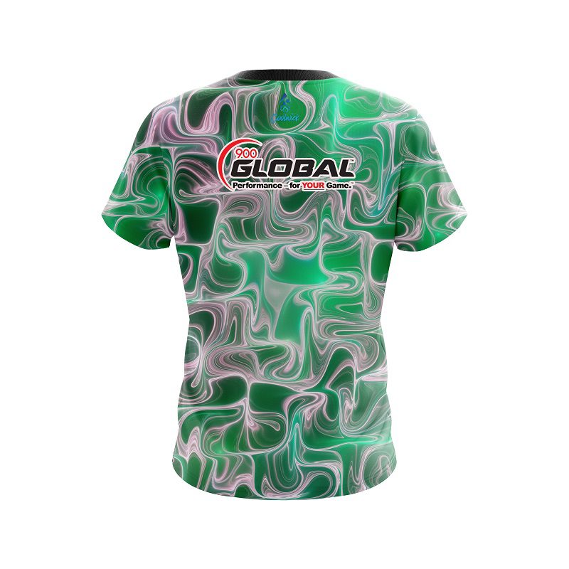 900 Global Green Exotic Motion CoolWick Bowling Jersey - Image 2