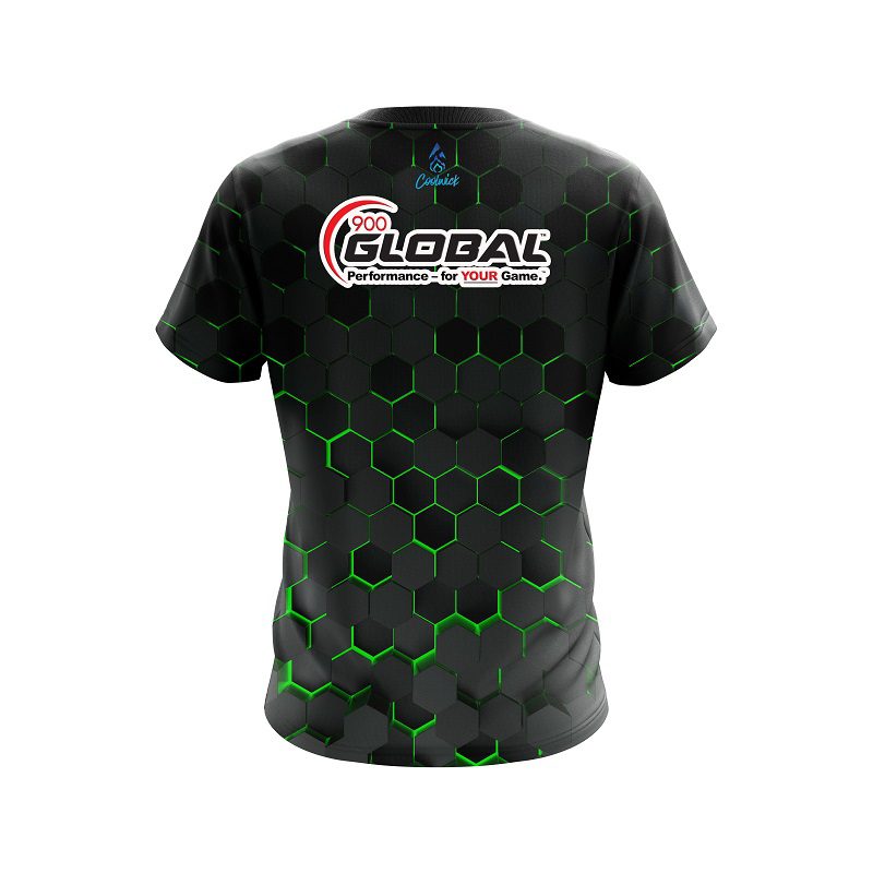 900 Global Green Honeycomb Fusion CoolWick Bowling Jersey - Image 2