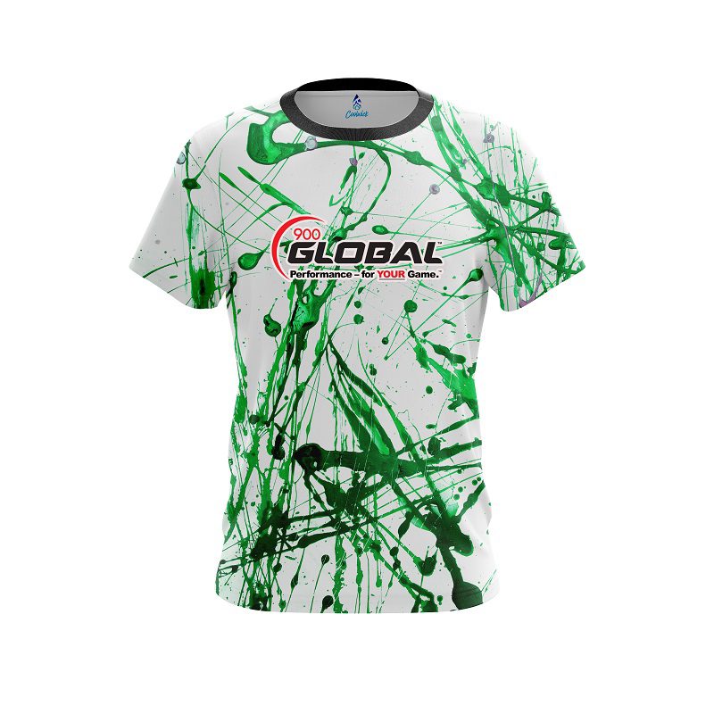 900 Global Green Paint Splash CoolWick Bowling Jersey
