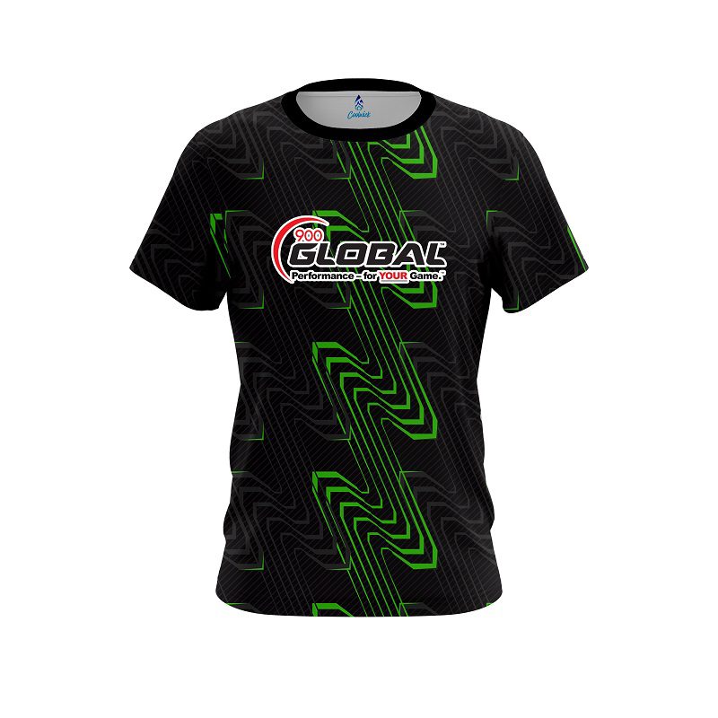 900 Global Halftone Extreme Green CoolWick Bowling Jersey