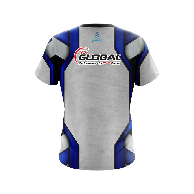 900 Global Iron Blue CoolWick Bowling Jersey - Image 2