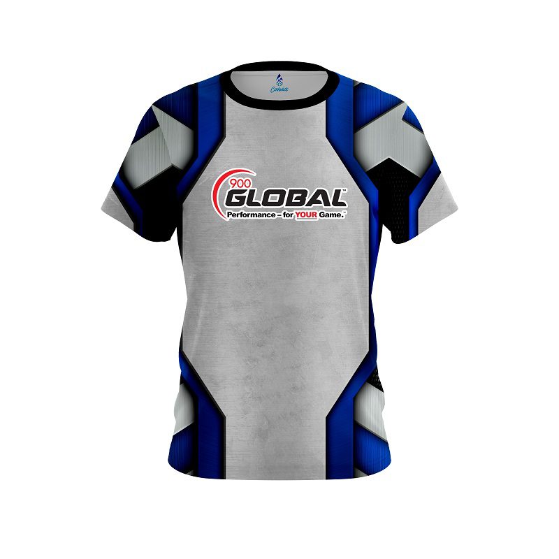 900 Global Iron Blue CoolWick Bowling Jersey