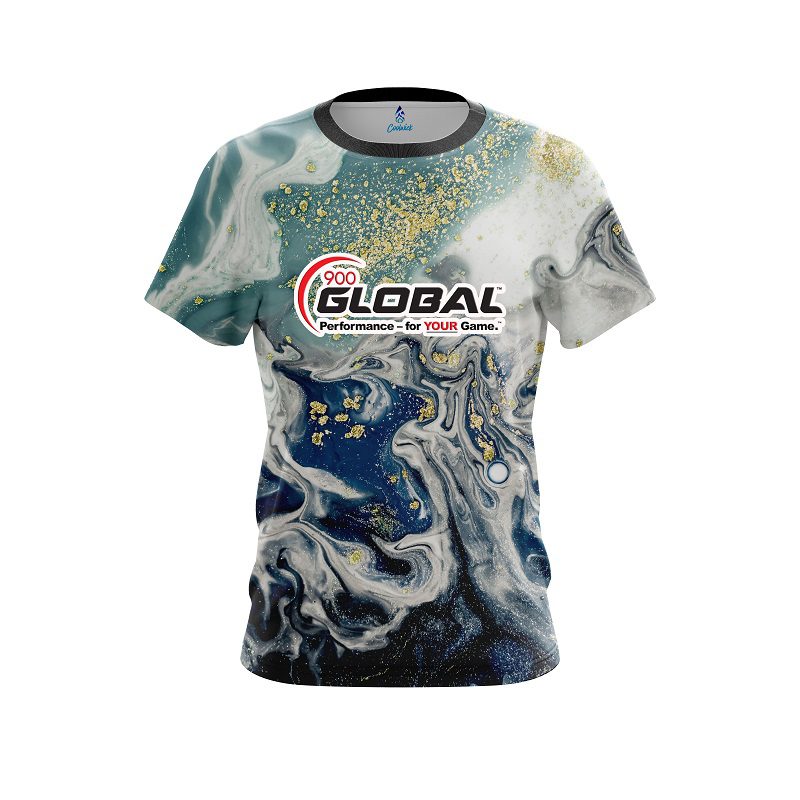 900 Global Marbleized Ripple Pattern CoolWick Bowling Jersey