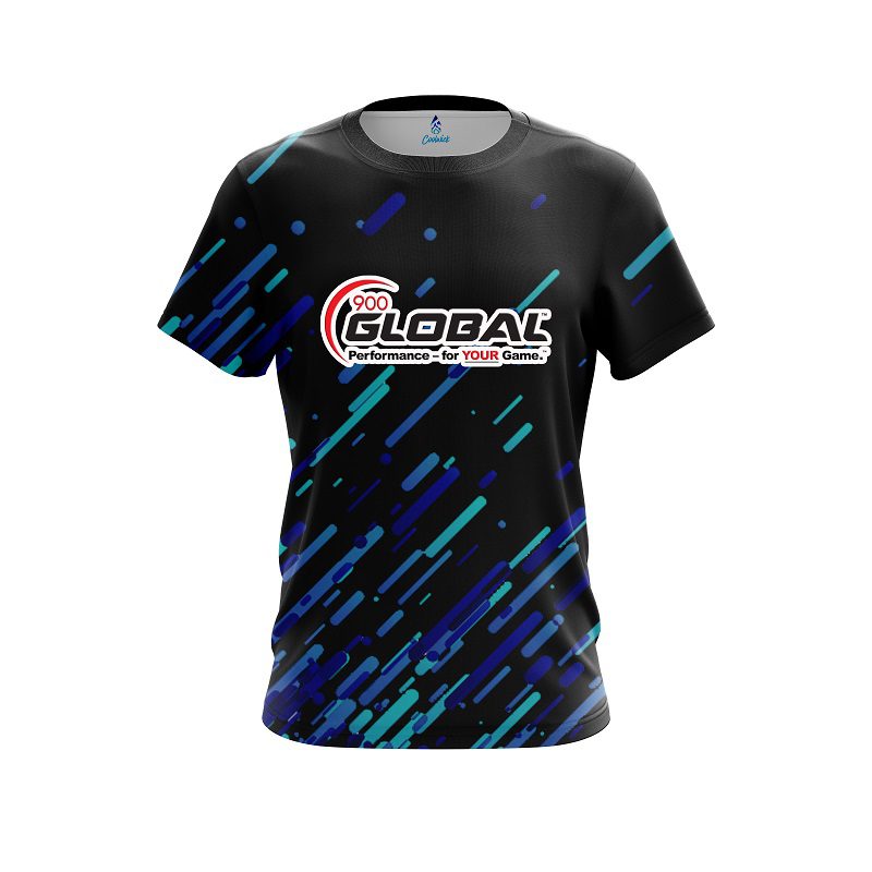 900 Global Modern Blue Stripe CoolWick Bowling Jersey