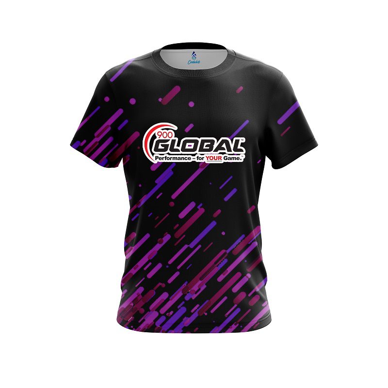 900 Global Modern Purple Stripe CoolWick Bowling Jersey