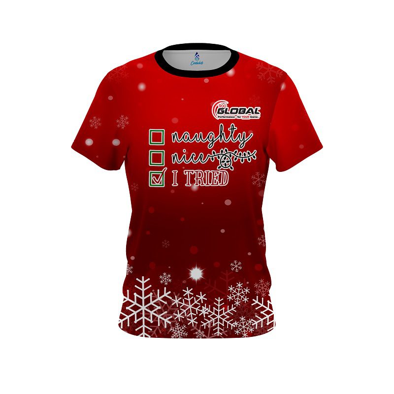 900 Global Naughty Or Nice CoolWick Bowling Jersey