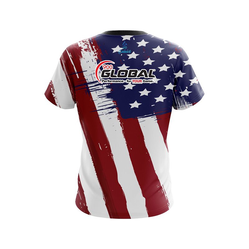 900 Global Painted Flag CoolWick Bowling Jersey - Image 2