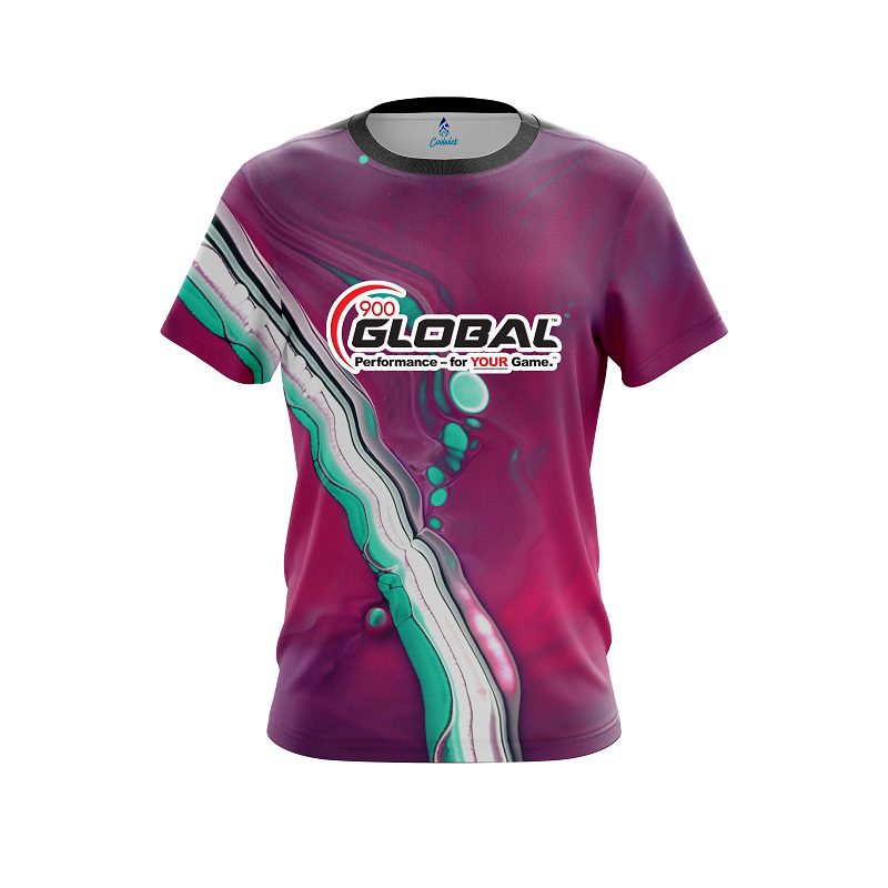 900 Global Pink And Green Liquid CoolWick Bowling Jersey