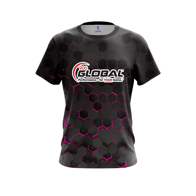 900 Global Pink Honeycomb Fusion CoolWick Bowling Jersey