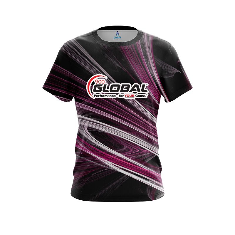 900 Global Pink Motion Swirl CoolWick Bowling Jersey