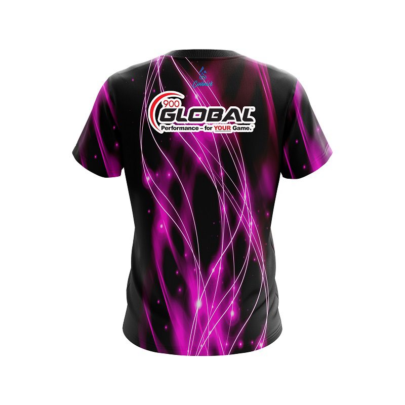 900 Global Pink Spiral Waves CoolWick Bowling Jersey - Image 2