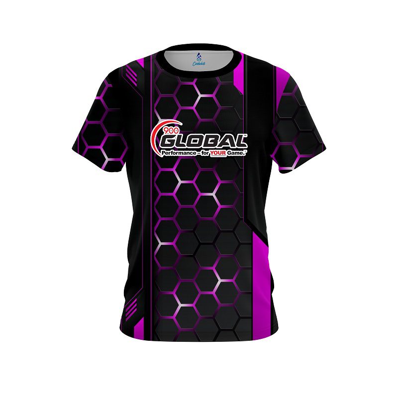 900 Global Pink Steel Comb CoolWick Bowling Jersey
