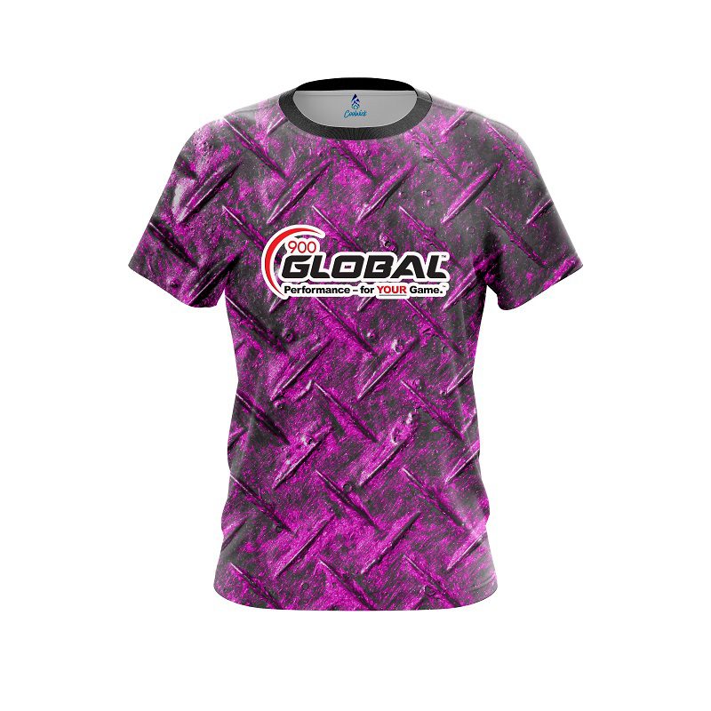 900 Global Pink Diamond Plate CoolWick Bowling Jersey