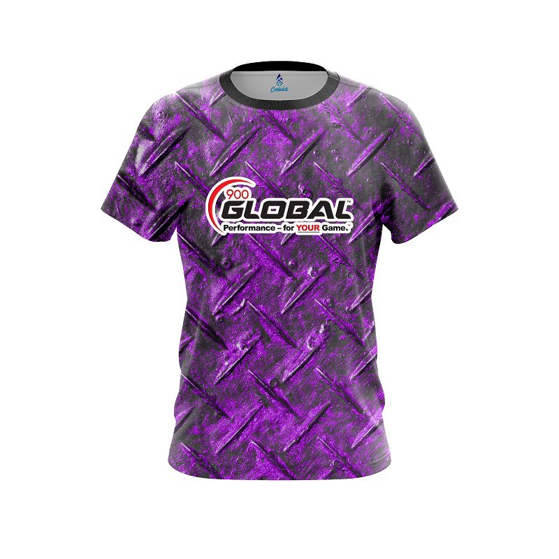 900 Global Purple Diamond Plate CoolWick Bowling Jersey
