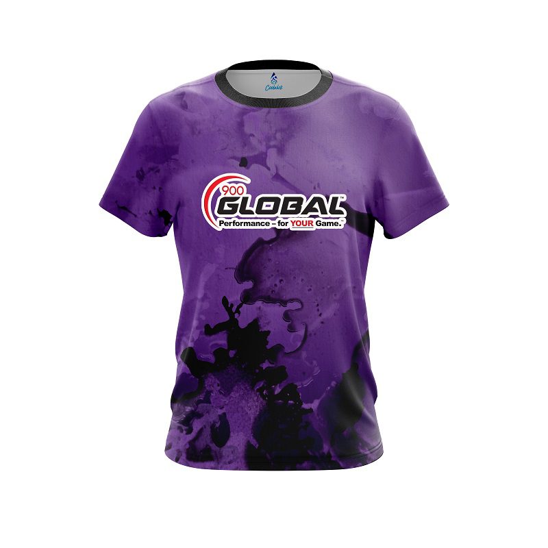 900 Global Purple Graffiti Grunge CoolWick Bowling Jersey