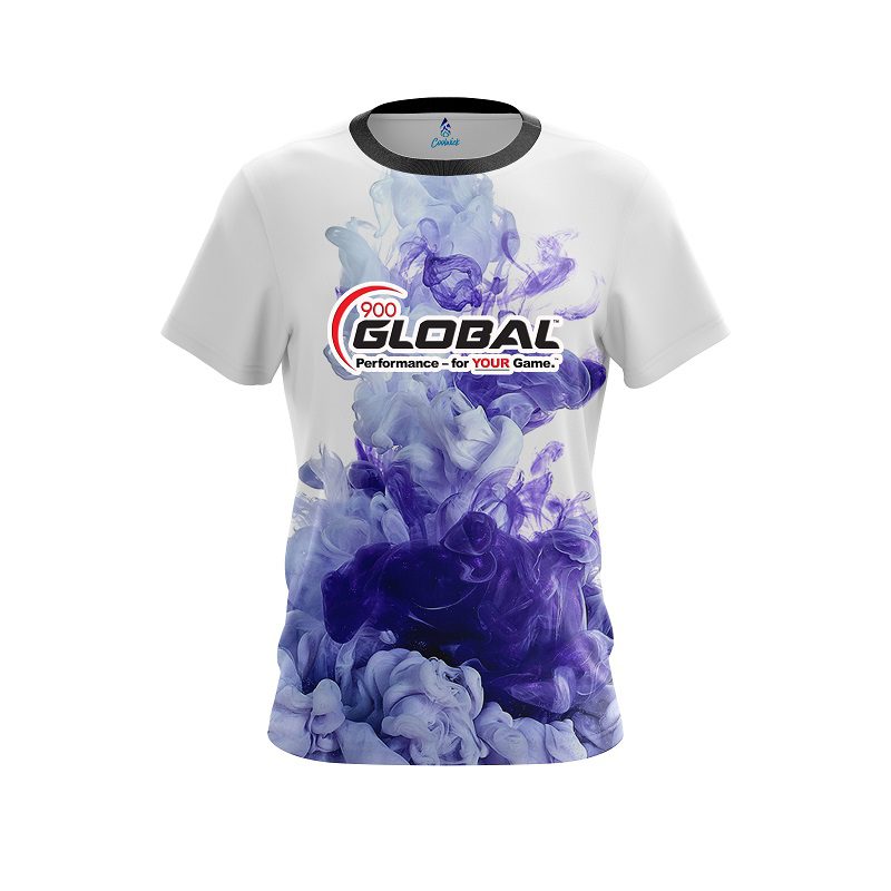 900 Global Purple ink Splash CoolWick Bowling Jersey